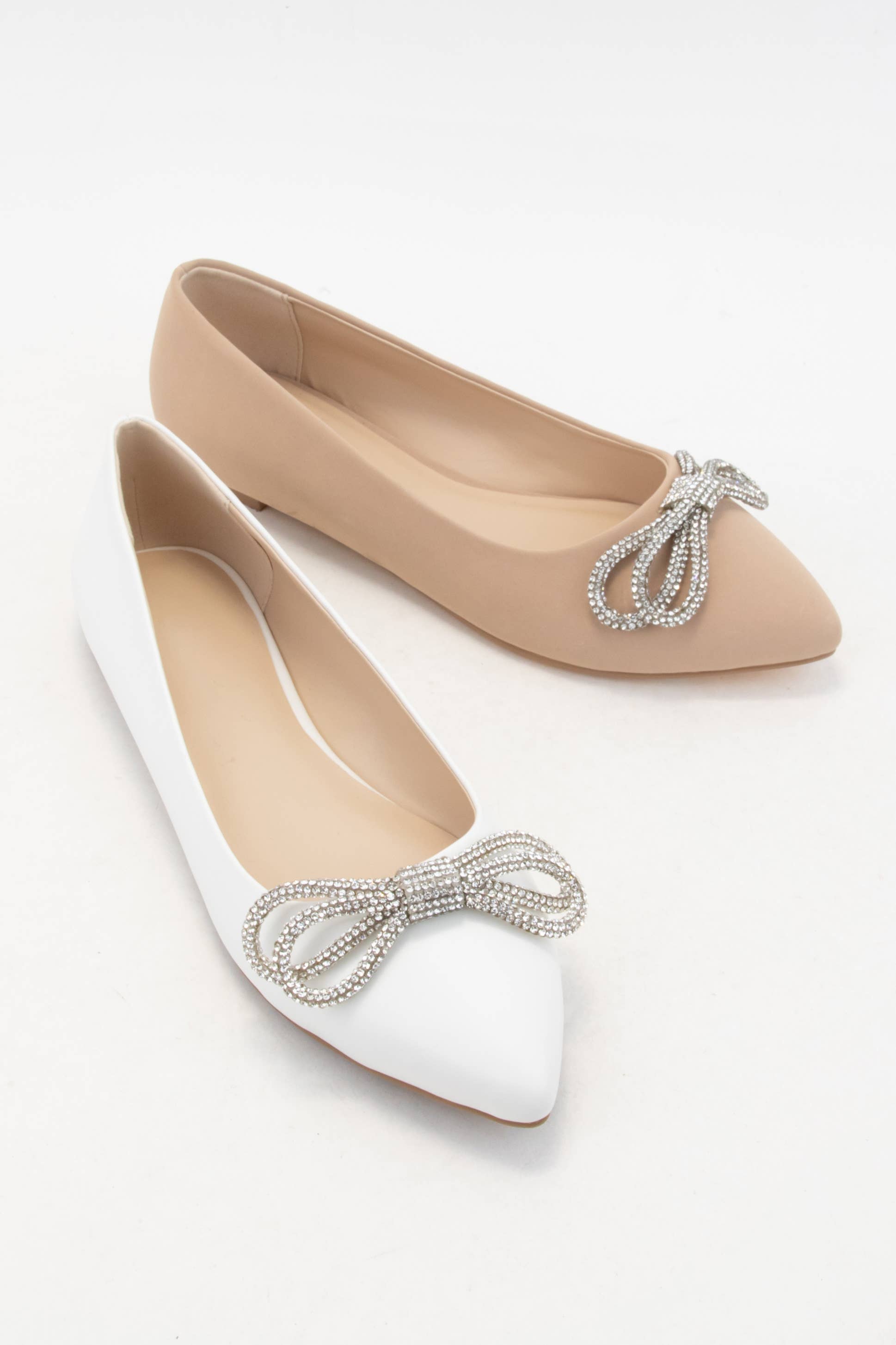 CCOCCI - Vente Ballerines – femme - CHAUSSURES PLATES À BOUT POINTU AVEC NŒUD ÉBLOUISSANT EN STRASS BONBON2