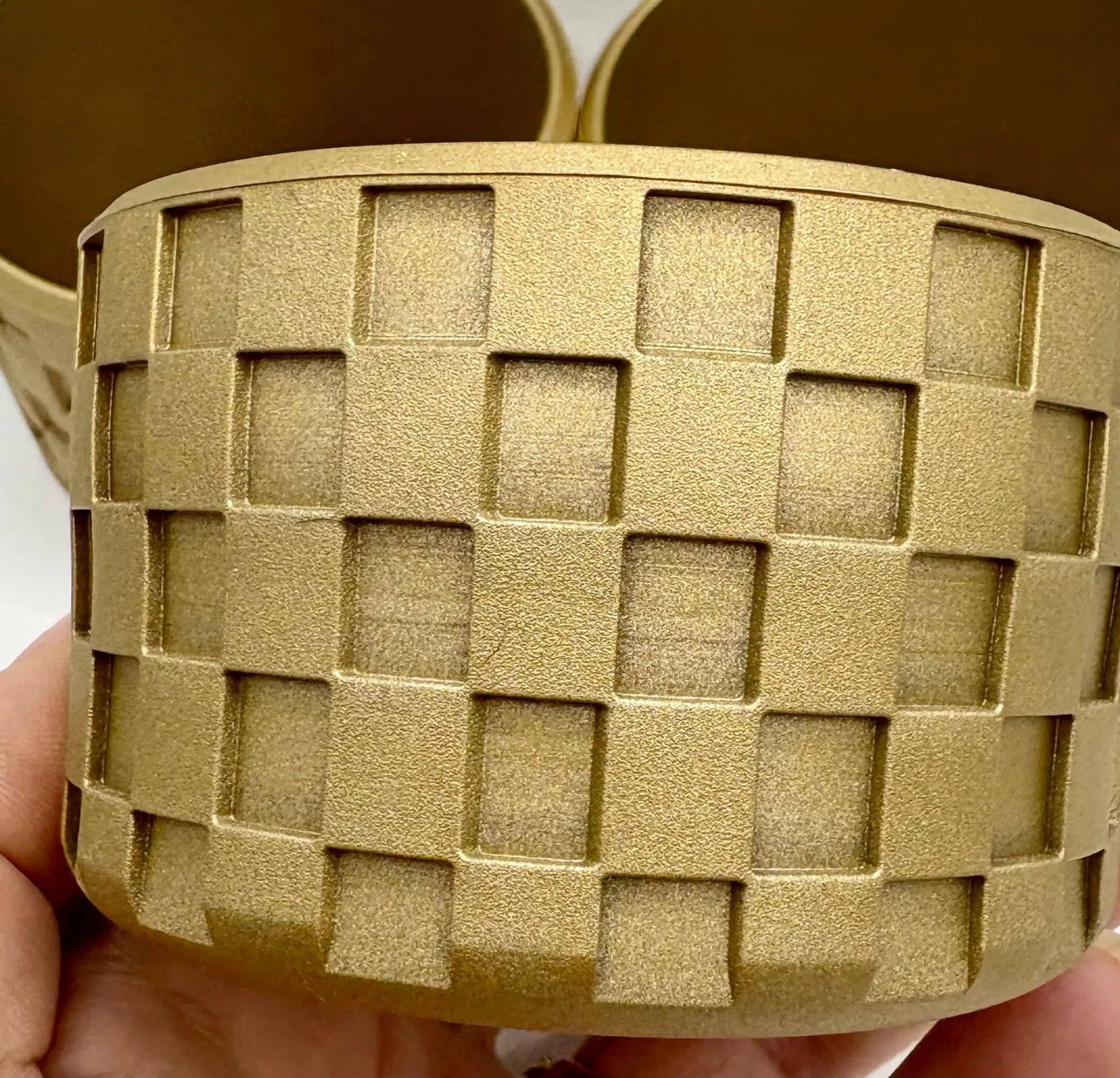 ASAP Craft Supplies – wholesale Drink huggers & koozies – Bronze Checkered Textured Tumbler Boot - Silicone Boot- Tumbler Accessories1