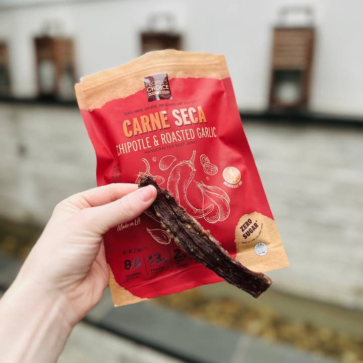 People's Choice Beef Jerky - Wholesale Jerky - Carne Seca - Chipotle & Roasted Garlic 2.5oz4