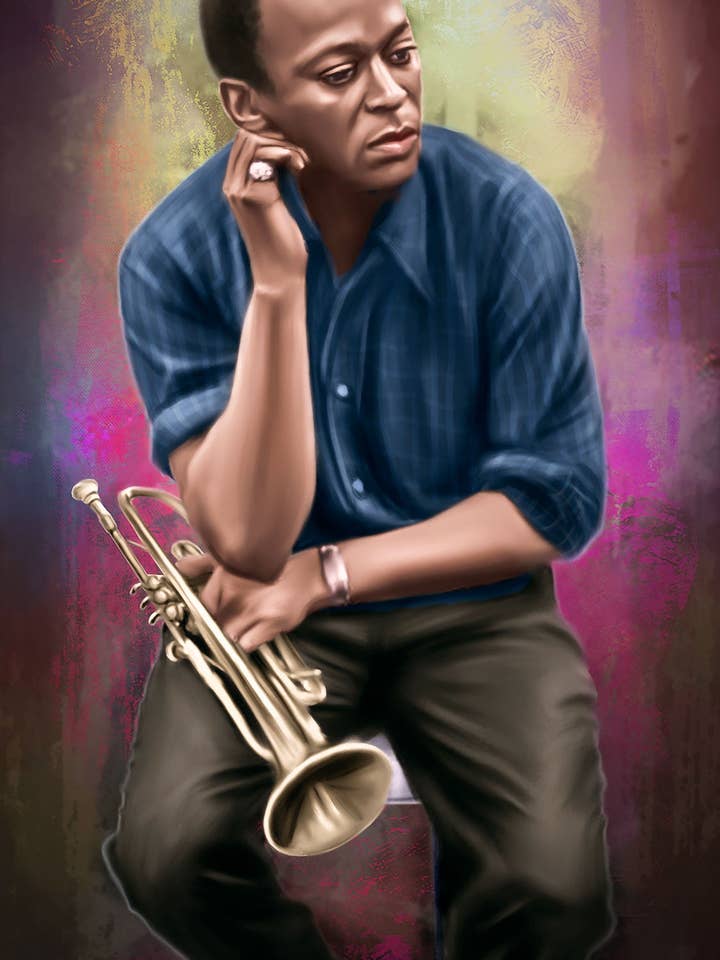 Miles Davis för wholesale av Wayne Flint Digital Portraits