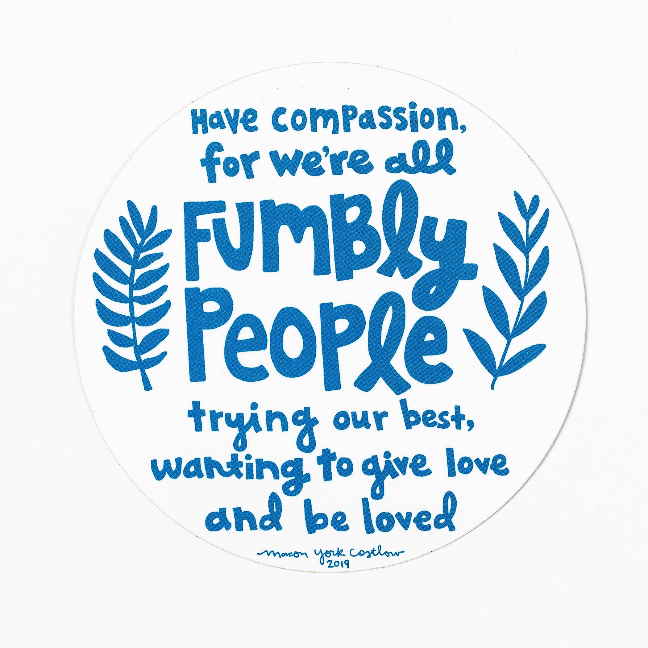 Macon York Press - Wholesale Sticker - Vinyl Sticker: Fumbly People
