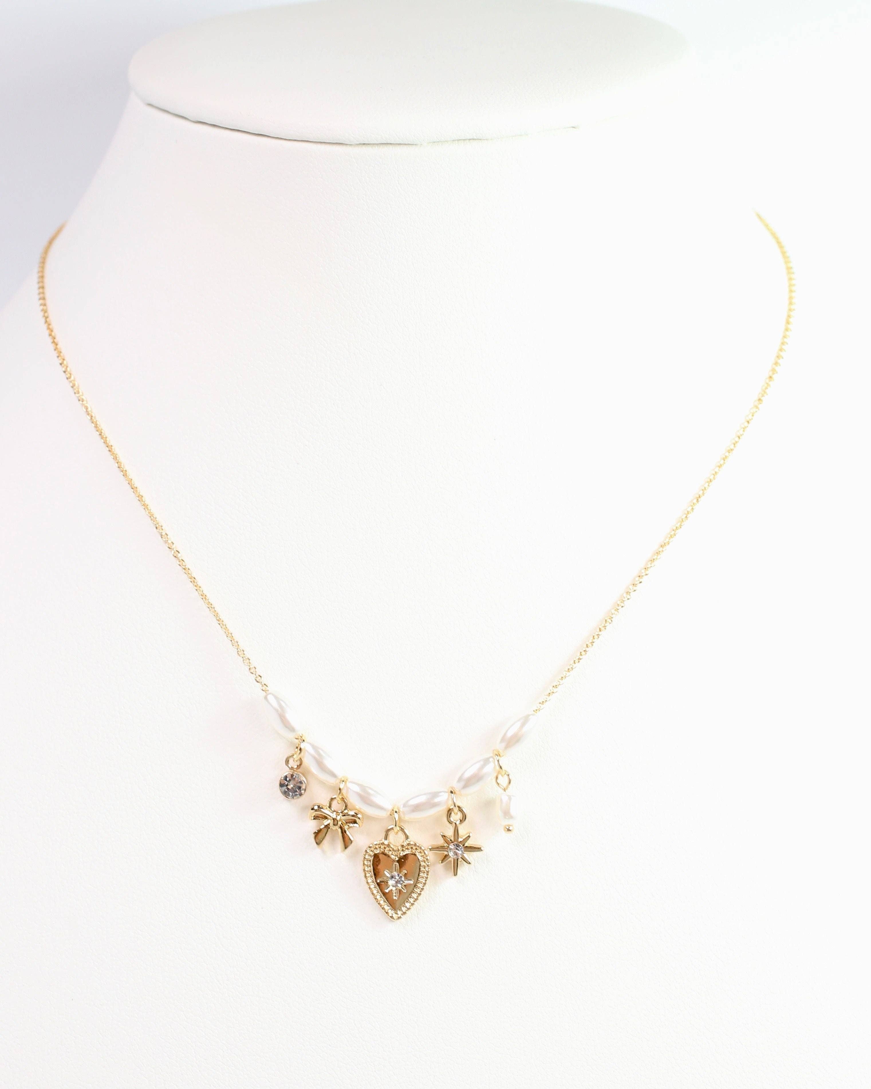 Caroline Hill - Wholesale Pendant/Charm Necklace - Randolph Delicate Heart Charm Necklace Gold1