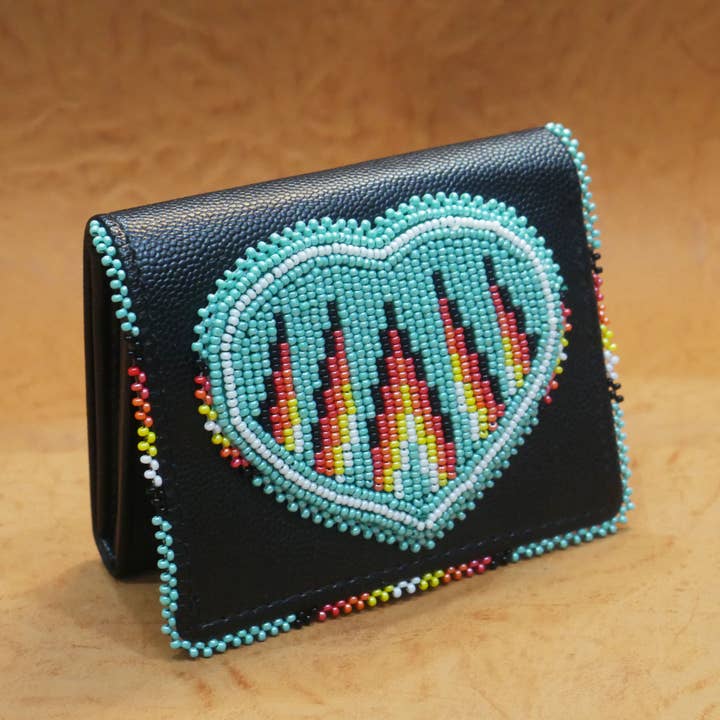 Native Beaded Leather Purse, Coin Purse , Card Holder for wholesale by KANGURAH