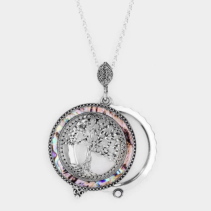 TheTizana - Wholesale Pendant/Charm Necklace - Tree Of Life With Abalone 6 Times Magnifier Magnifying Glass