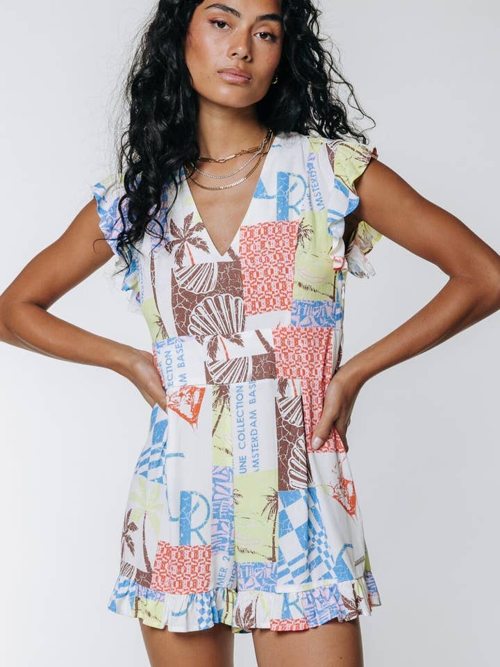 Ilza Playsuit | Multifärg för wholesale av Colourful Rebel