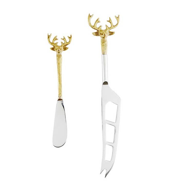 Santa Barbara Design Studio by Creative Brands - Wholesale Cheese Spreader - Stag Charcuterie Essentials Cheese Knives - Set of 2