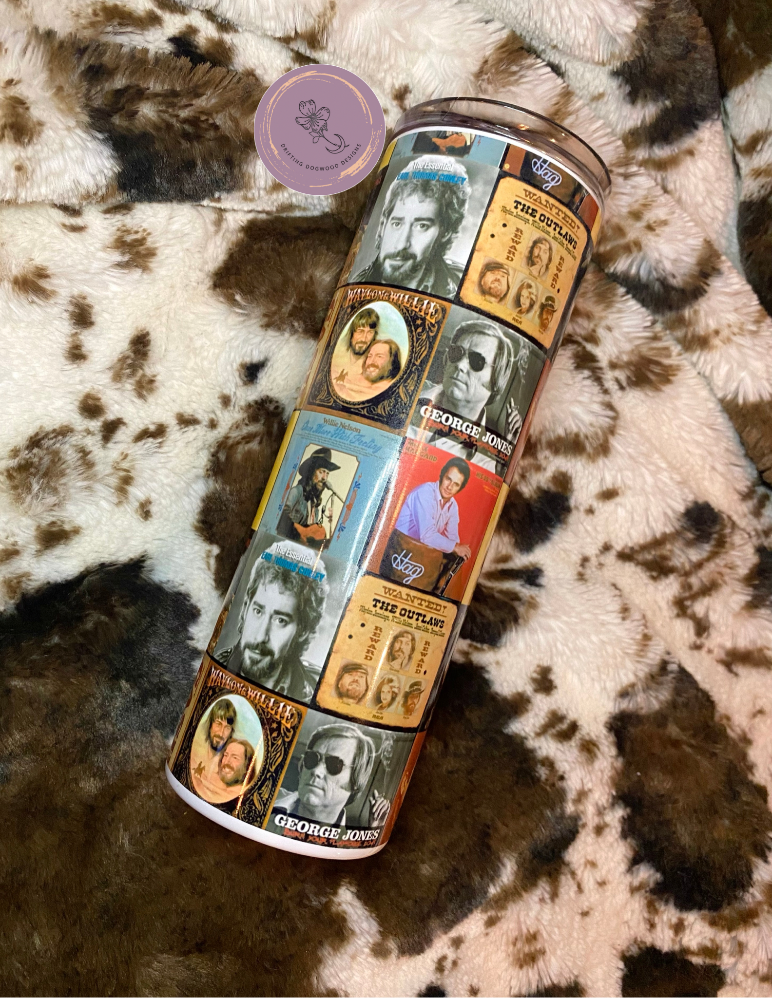 Drifting Dogwood Designs - Wholesale Insulated Mug/Tumbler - 80’s County Singers Tumbler1