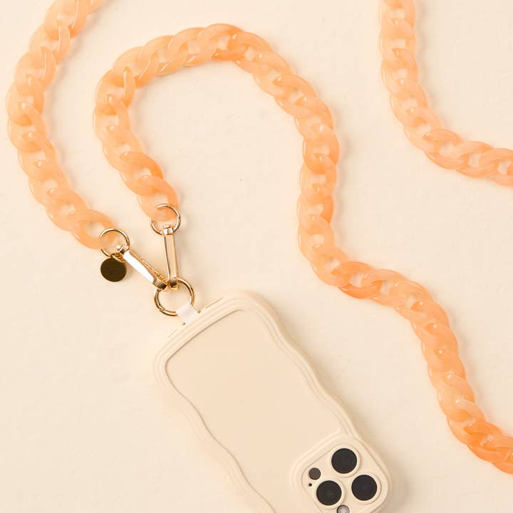 Hold the Phone Crossbody Chain-Marble Peach for wholesale by The Darling Effect