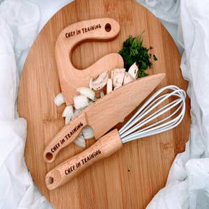 Deluxe 3 Pc. Personalized Kid's Cooking Set, Custom Kitchen Kid-friendly  Knife & Whisk Set, Toddler Utensil, Young Chef Gift, Child Bake Set 
