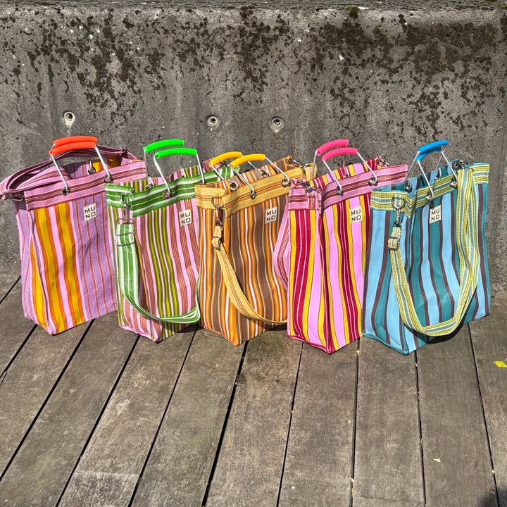 Muno - Wholesale Tote Bag - Women's - Recycled Nylon Tote - Sunset Stripe5
