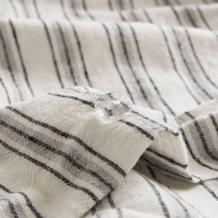 Olliix - Wholesale Bedding Set - 3 Piece Yarn-Dyed Stripes All-Seasons Duvet Set, Grey11