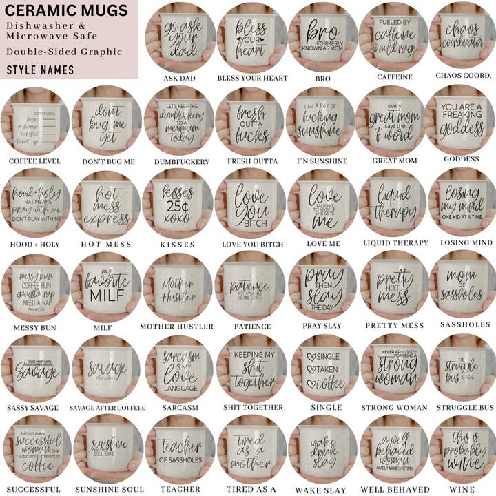 Gia Roma - Wholesale Coffee Mug - Ceramic Coffee Mugs | Funny Drinkware | Mom Mugs Neutral2