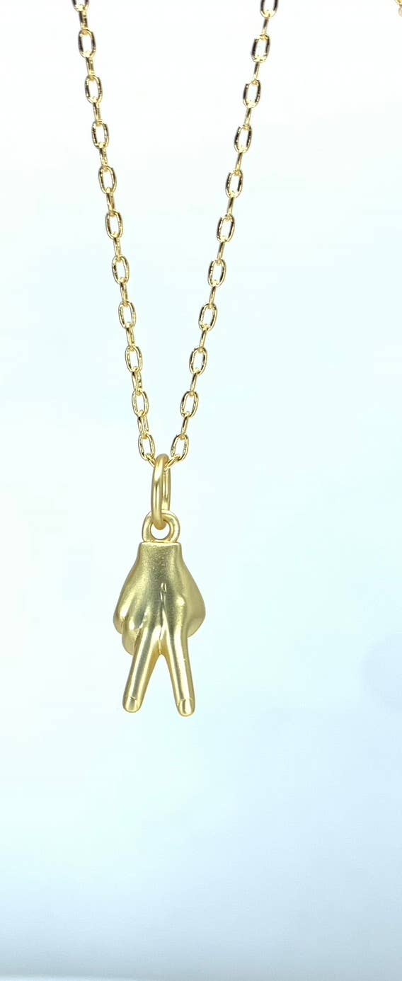 BMR - Vente Colliers à pendentif - Signe de paix geste de la main et collier « F U »3