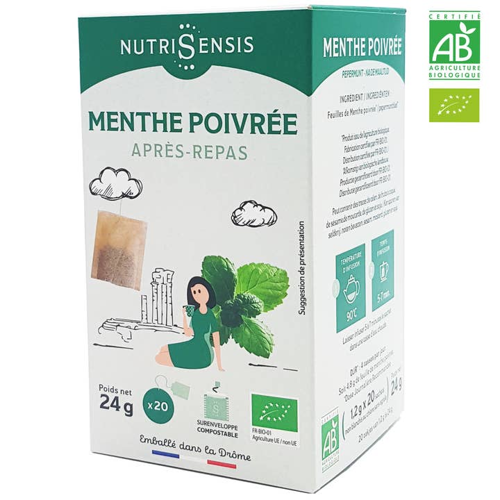 NUTRISENSIS - Organic peppermint infusion - 20 bags for wholesale by Nutrisensis