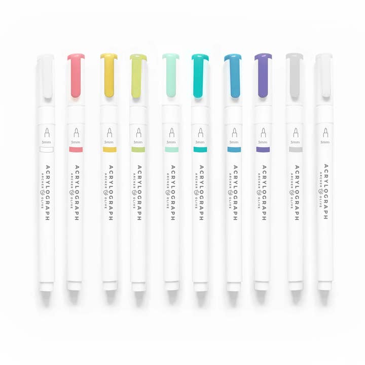 Acrylograph Pens Tropical Collection 0.7mm Tip for wholesale by Archer and Olive