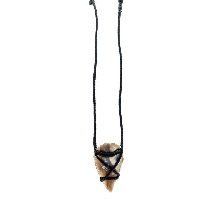 Cord Wrapped Arrowhead Necklace for wholesale by Pawnee Bill’s