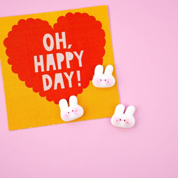 Mini Story Co - Wholesale Lapel Pin/Button - Tiny Bunny Pin | Adorable White Rabbit Brooch | Cute Easter Bunny Accessory