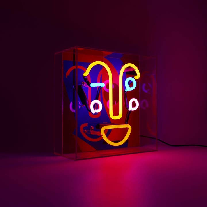 'Memphis Face' Neon Box Sign for wholesale by Locomocean Ltd