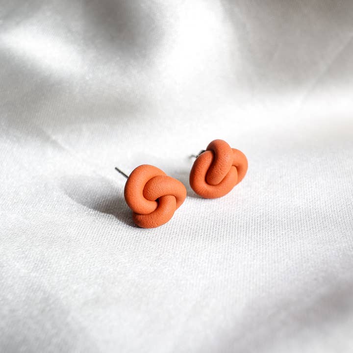 Fox and Bunny Rise – wholesale Stud/post earrings – Polymer Clay Knot Earrings2