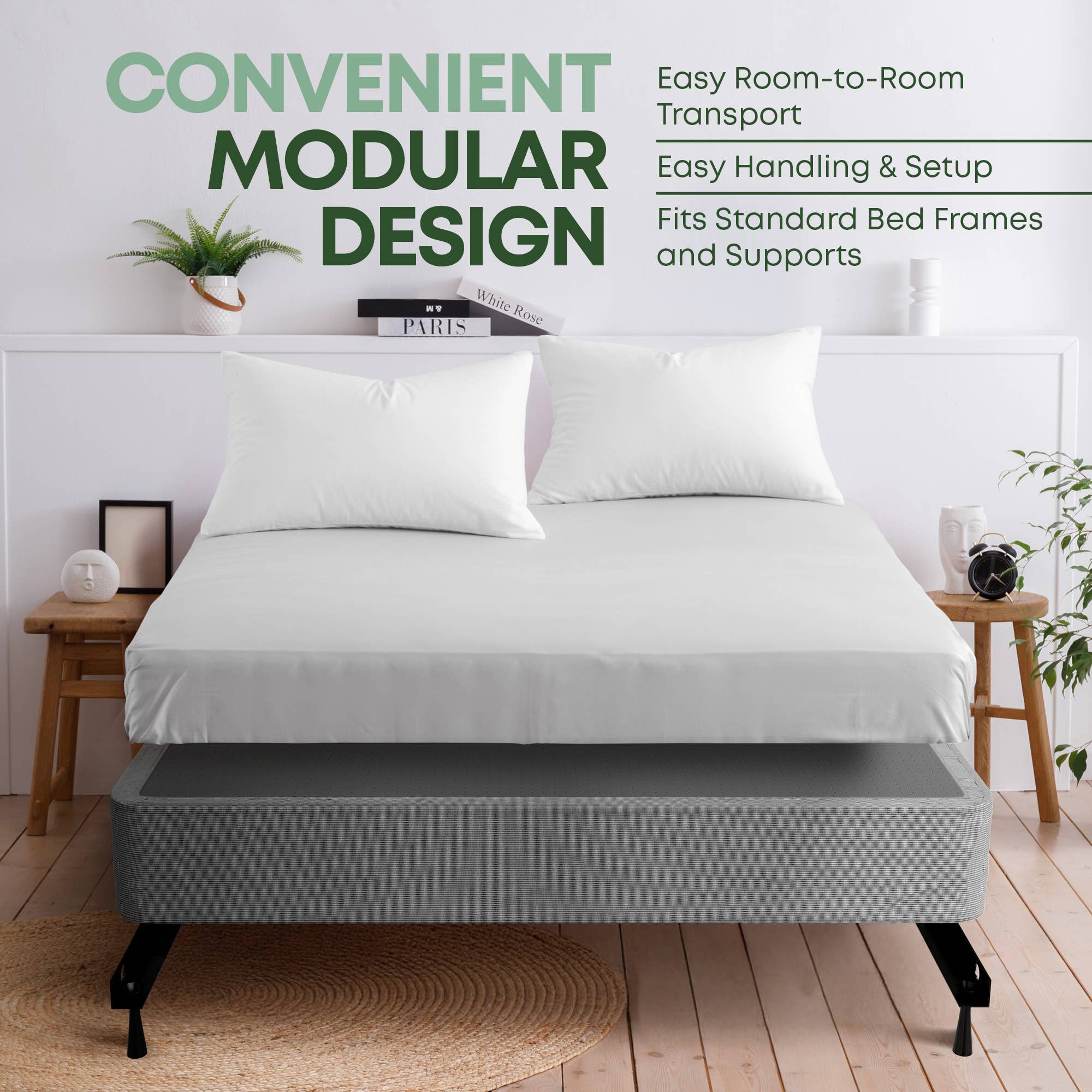 8" Box Spring/Foundation Easy Simple Assembly, Black for wholesale on Faire10