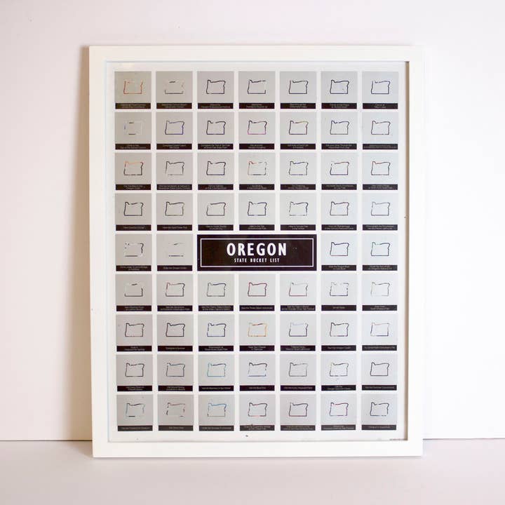 Cascadia Modern - Wholesale Poster - Oregon State Bucket List - Scratch Off Poster