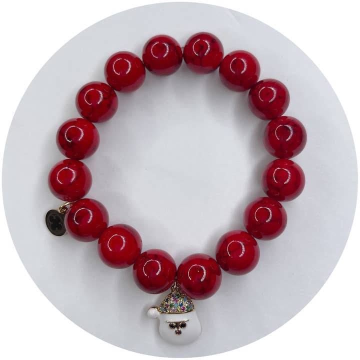 Red Howlite with Santa Pendant for wholesale by Oriana Lamarca Designs