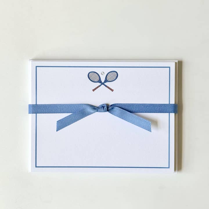 Tennis Rackets, Crossed - Flat Note Cards for wholesale by Georgetown Paperie