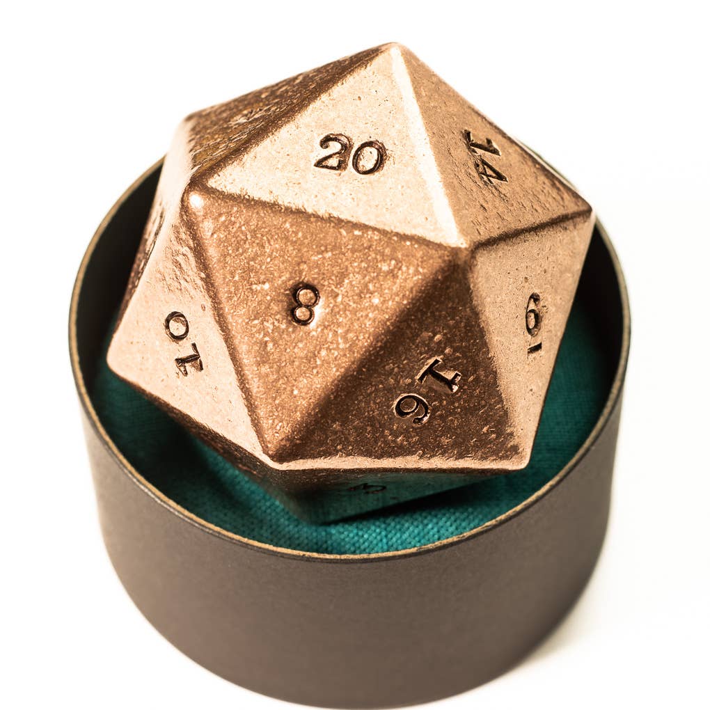 Shire Post Mint - Wholesale Dice - Metal Dice - Copper Hand Numbered D20 - 2" - 1.44 lb2