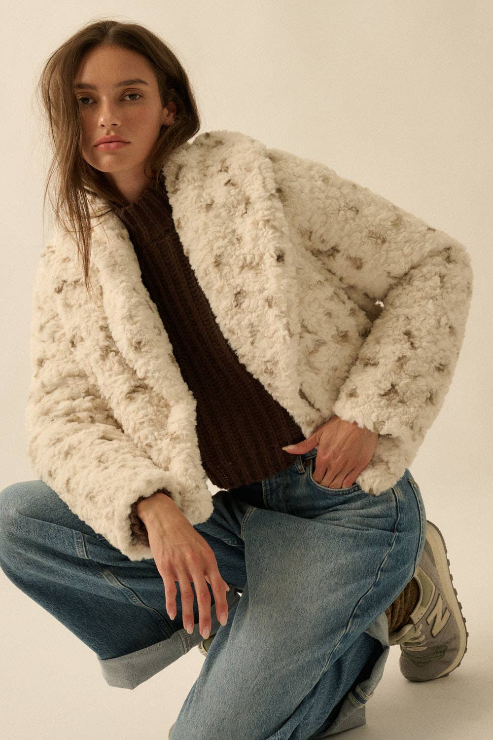 Promesa USA - Wholesale Jacket - Women's - Faux Rabbit Fur Fleece Shawl-Collar Pocket Jacket3