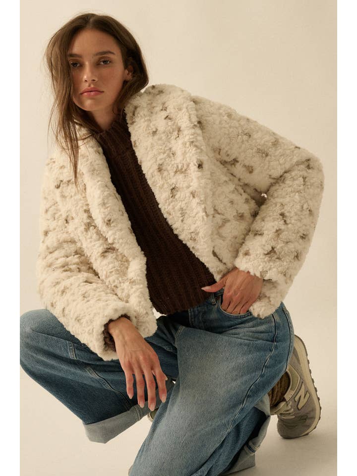 Promesa USA - Wholesale Jacket - Women's - Faux Rabbit Fur Fleece Shawl-Collar Pocket Jacket3
