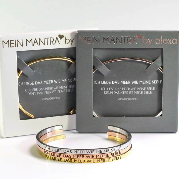MANTRA BANGLE - I LOVE THE SEA LIKE MY SOUL for wholesale by Mein Mantra