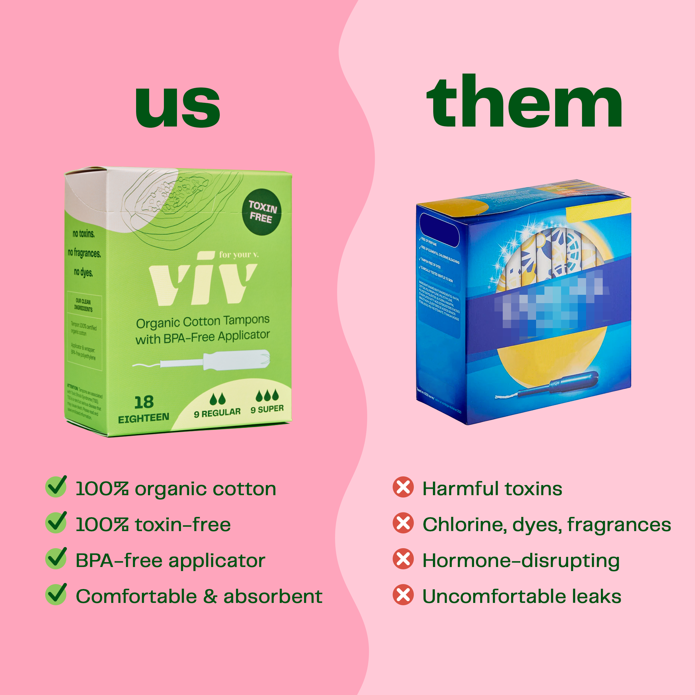 Viv for your V - Wholesale Tampon - Viv Organic Cotton Tampons - 100% Toxin-Free, BPA-Free4