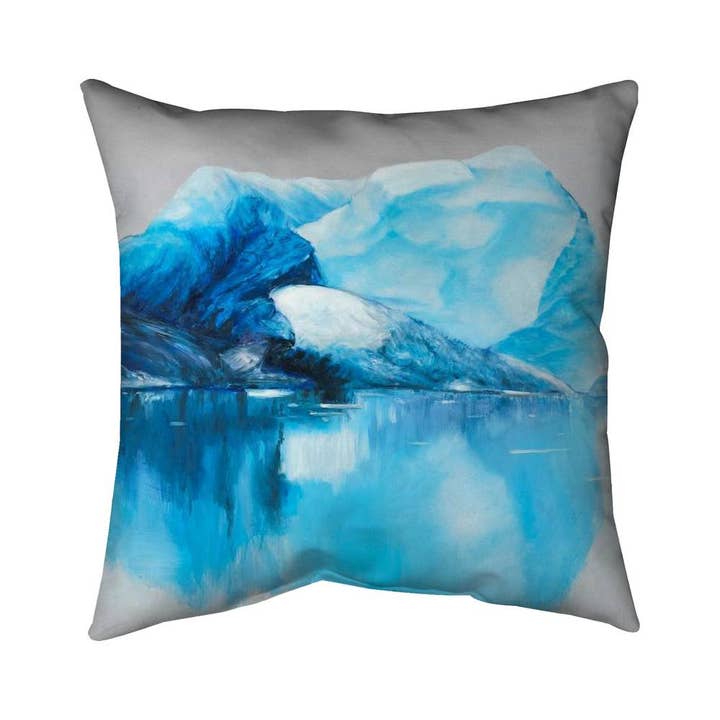 Blue Bedroom Sea Pillow - Iceland Icebergs Home Decor for wholesale by BEGIN HOME DECOR