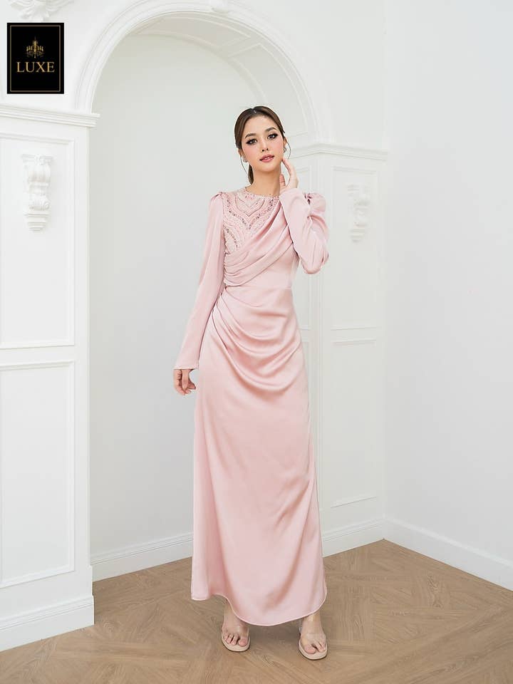 Embroidered Long Sleeve Maxi Dress for wholesale by AlexyDesings