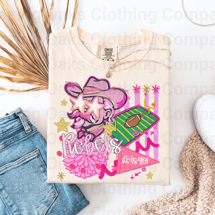 Blazing Oaks Clothing Company - Vendita all'ingrosso Maglietta stampata - Donna - Maglietta a Maniche Corte Rosa Preppy Rebels