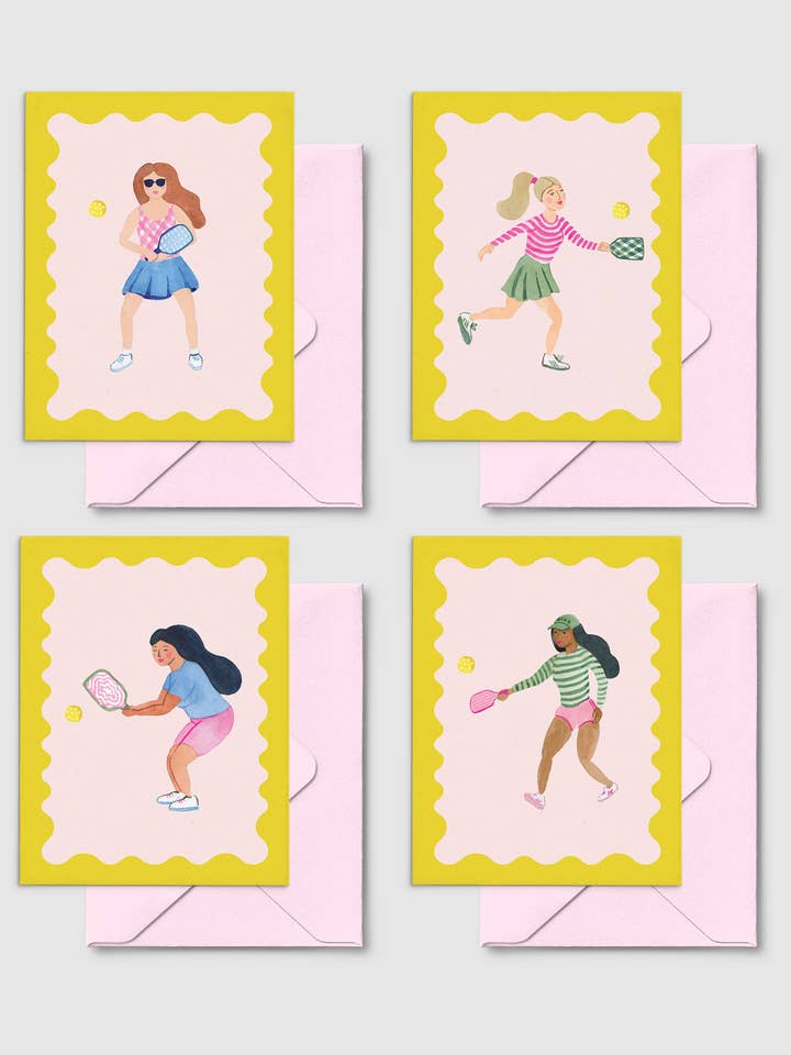 Pickleball Pro | Folded Notecard Set for wholesale by Kristin MacKenzie Fine Art