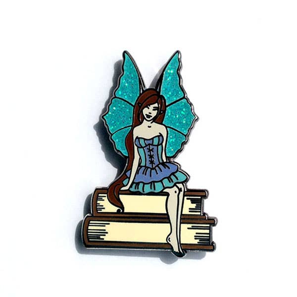 Amy Brown Art - Wholesale Lapel Pin/Button - Book Fairy Enamel Pin1
