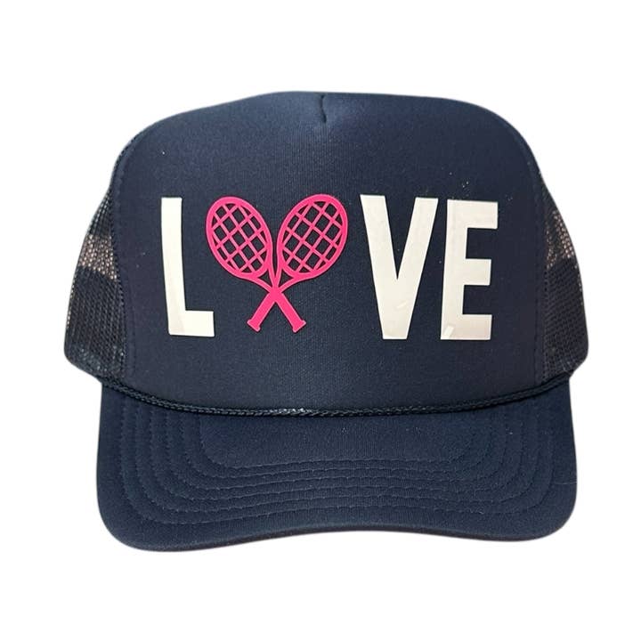 LOVE (tennis) - Navy Trucker Hat for wholesale by Littlebrightbird