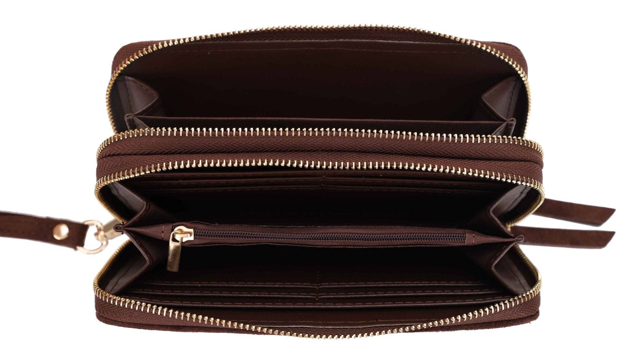 MiMi Wholesale - Wholesale Wallet - Women's - ES60164SU Sherrie Suede Double Zipper Wallet4