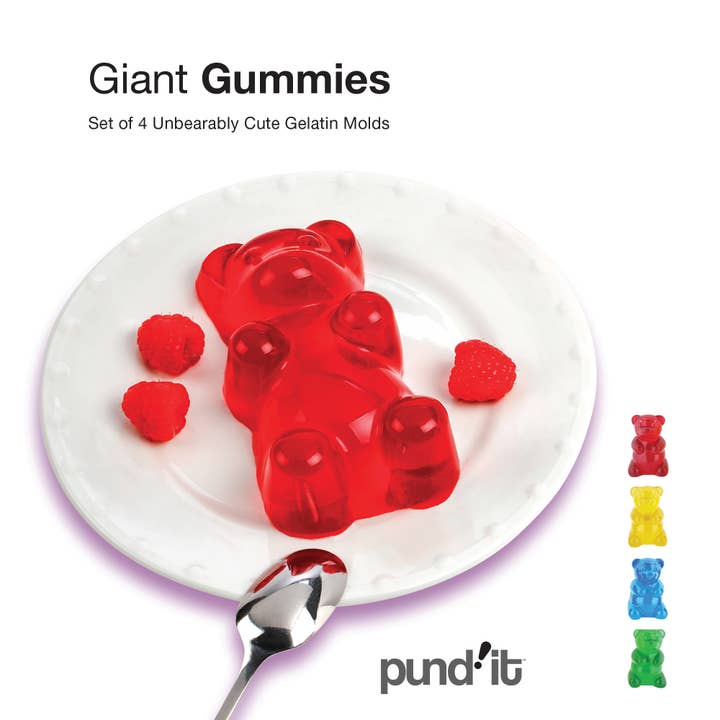 Fox Run Brands - Wholesale Chocolate/Candy Mold - Pund'it Giant Gummy Bear Mold, Set of 4 Big Gummy Bear Maker