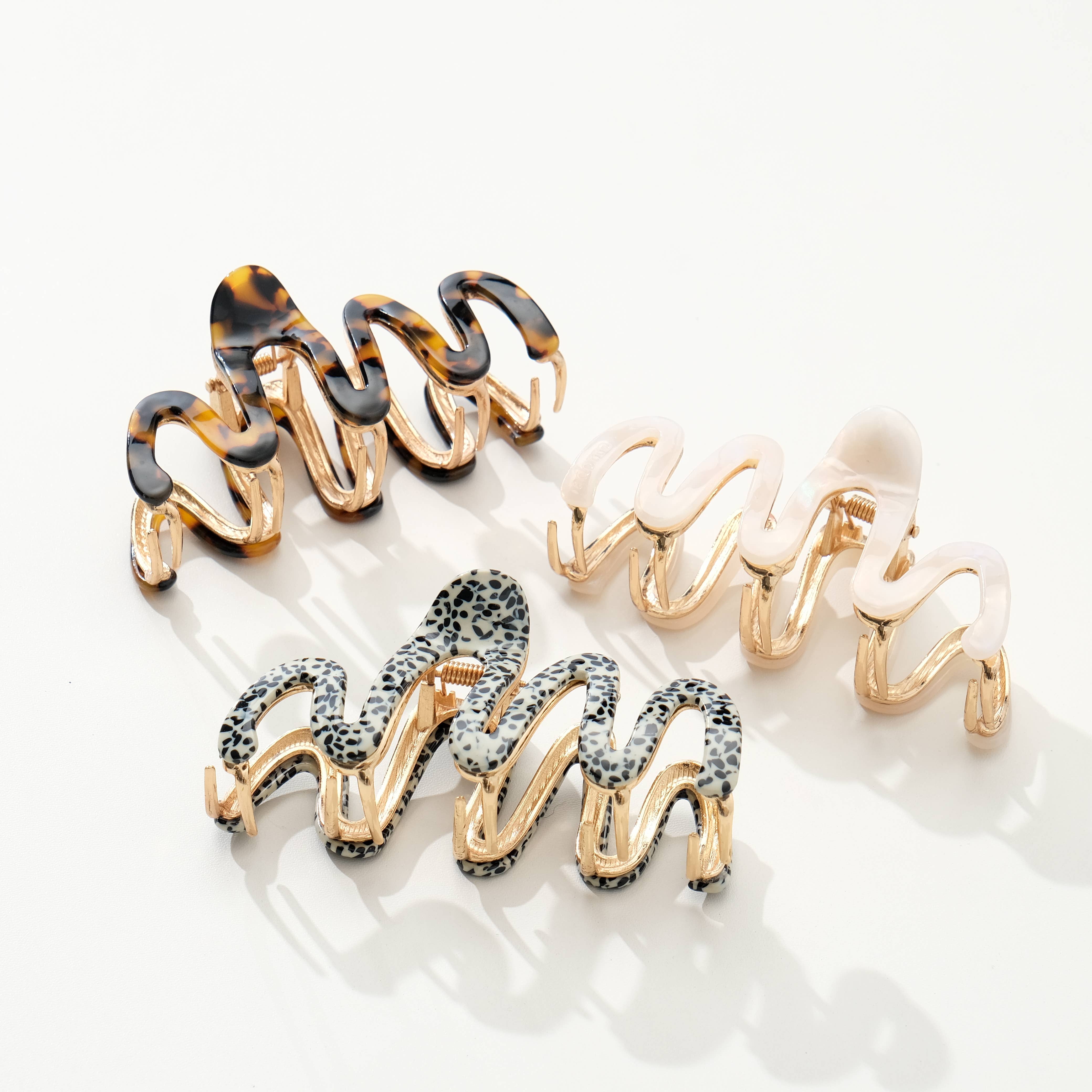 Assorted Willow Core | Large Squiggle Metal Claw Clip for wholesale on Faire6