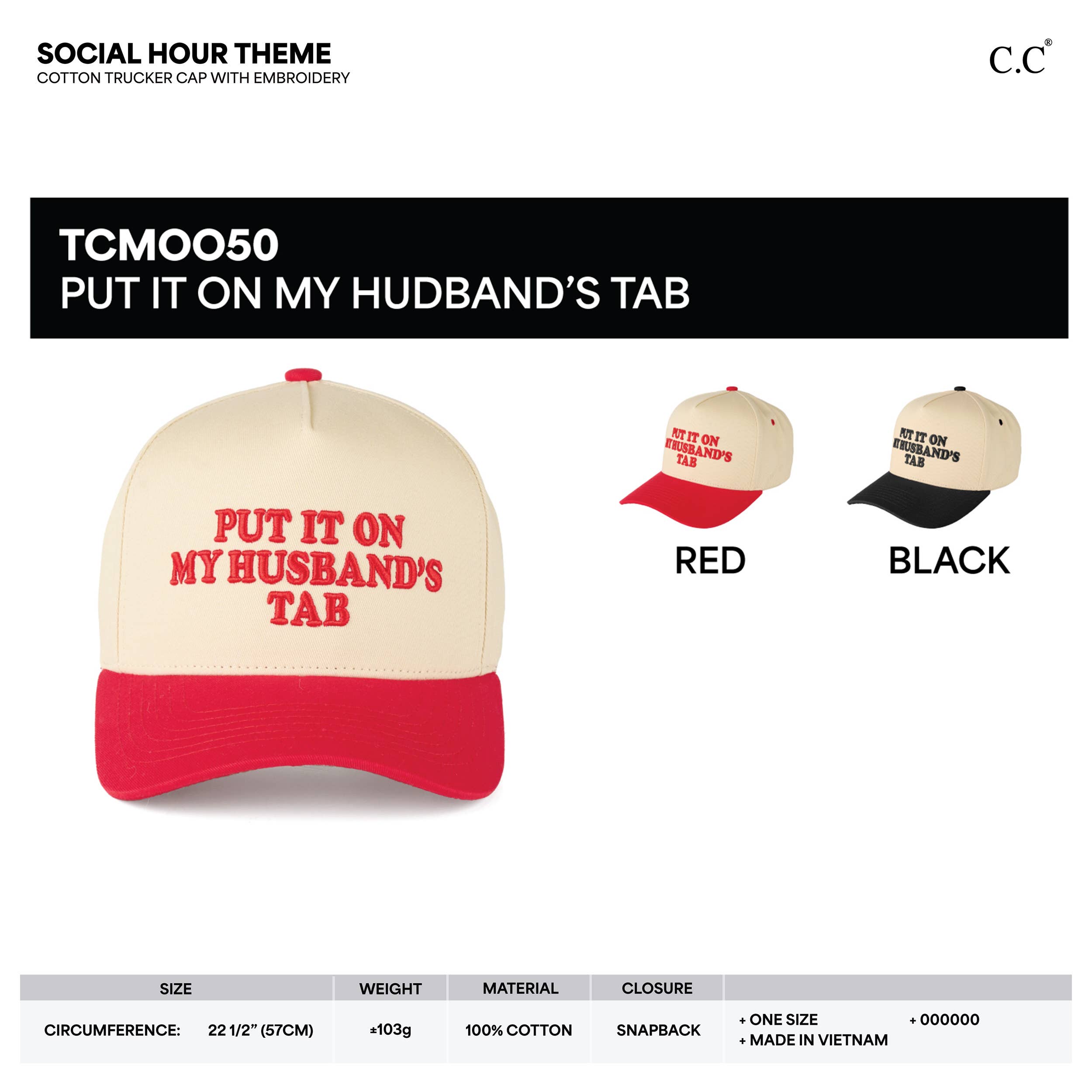 Hana - Vendita all'ingrosso Cappellino da camionista - Donna - C.C METTILO SUL CONTO DI MIO MARITO Cappello da camionista con lettera7