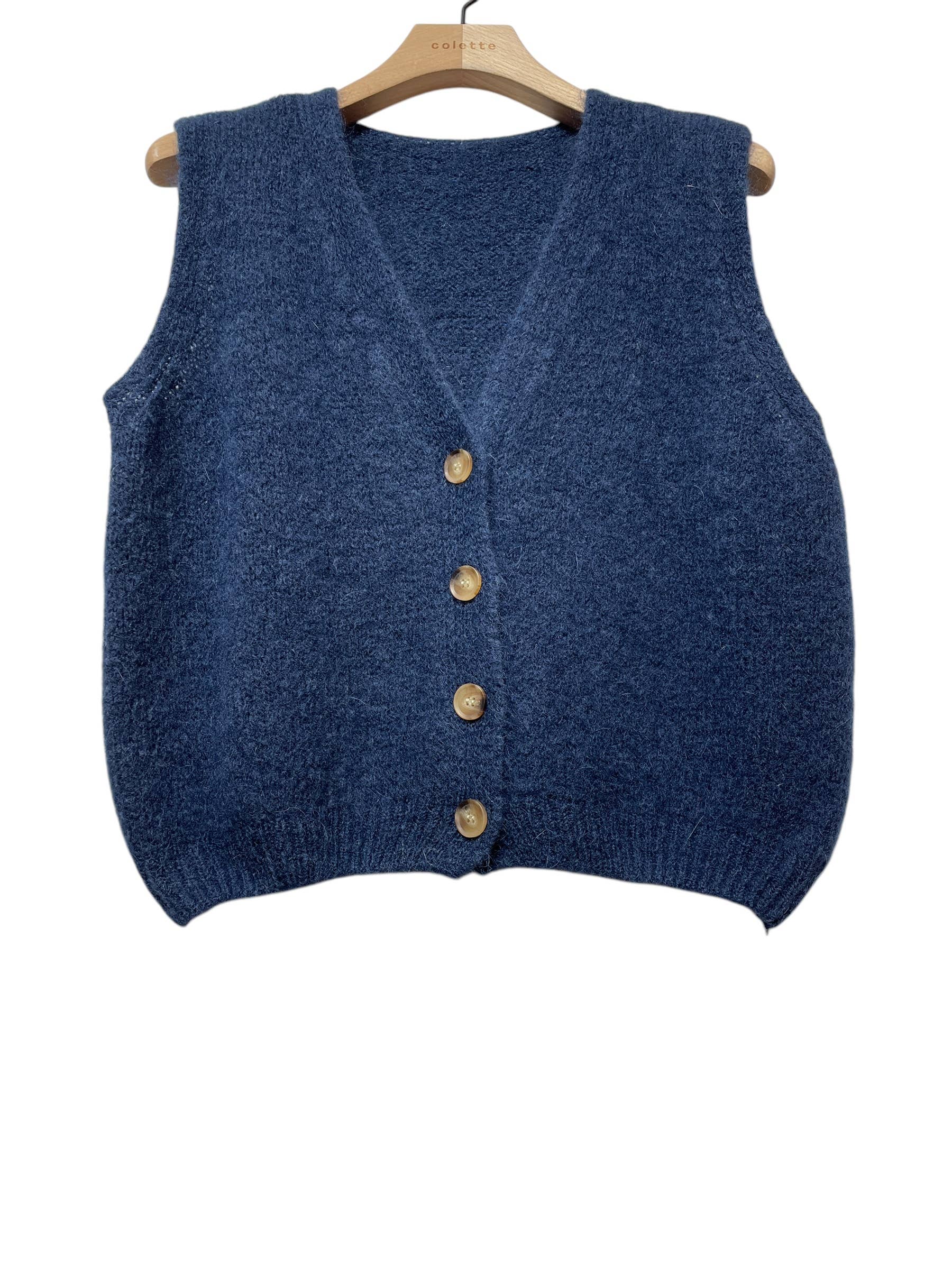 LINEN & COTTON HOUSE - Wholesale Sweater Vest - Women's - Sleeveless sweater with buttons 507110