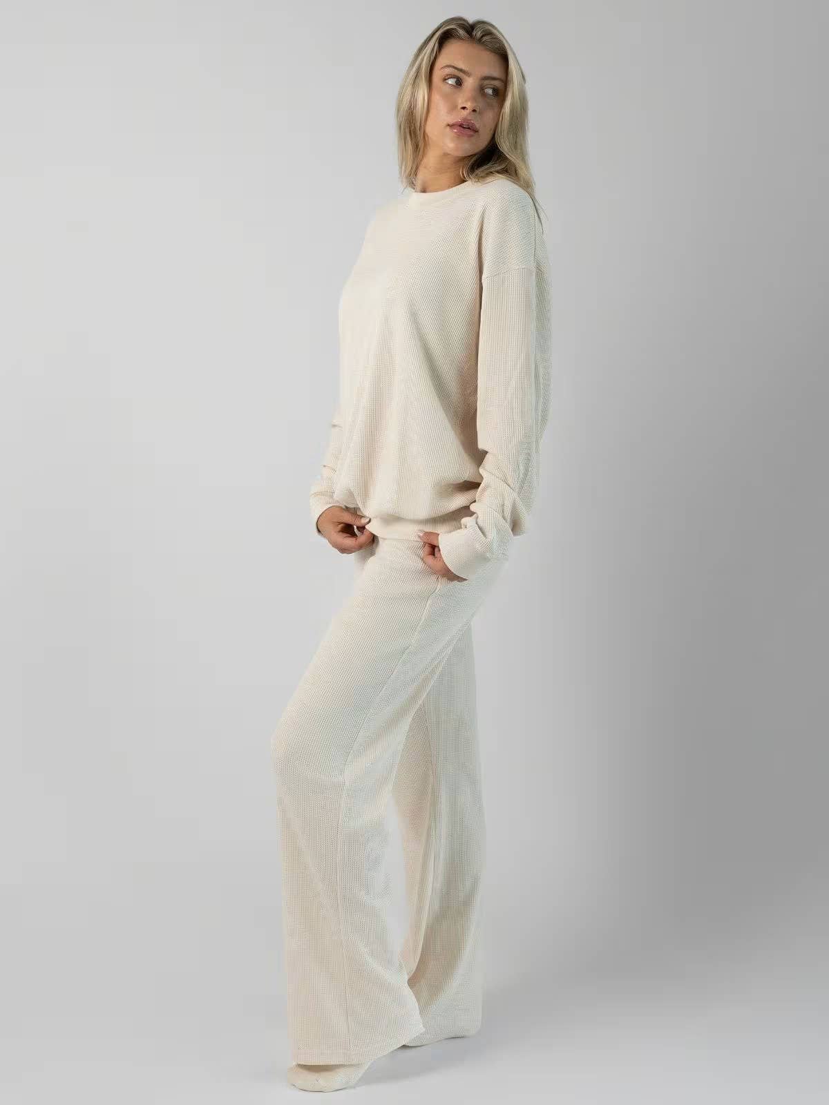 ElevateWell – wholesale Lounge set – Women's – Fashion Casual Solid Color Two-Piece Set5