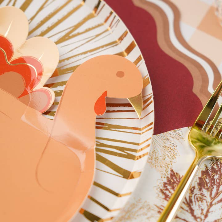 Gatherings by Curated Paperie - Wholesale Disposable Plate - Harvest Turkey Dessert Paper Plates