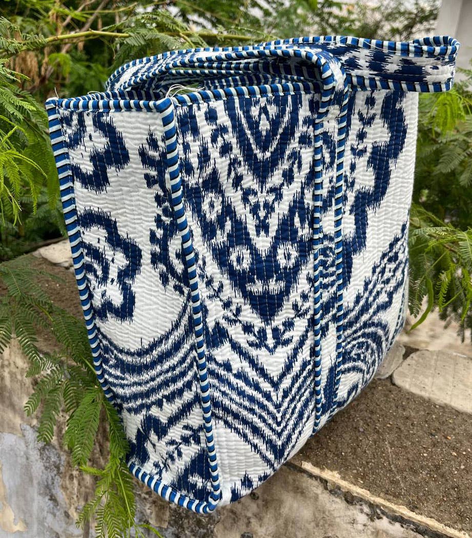 bhavnas boutique - Vente Tote bag – femme - Sac imprimé à la main Sac en coton blanc Sac à bandoulière rembourré3