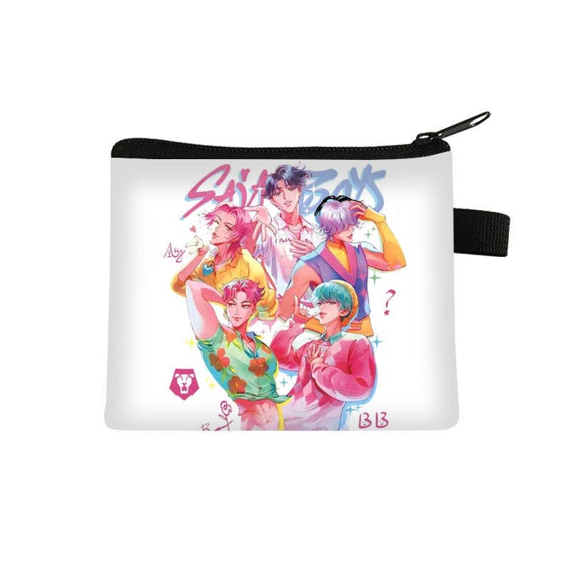 Auraquise - Vente Porte-monnaie – enfant - Porte-monnaie Mini Imprimé Anime Chasseurs de Démons K-Pop Porte-clés & Cartes Portable Petit Portefeuille Mignon8