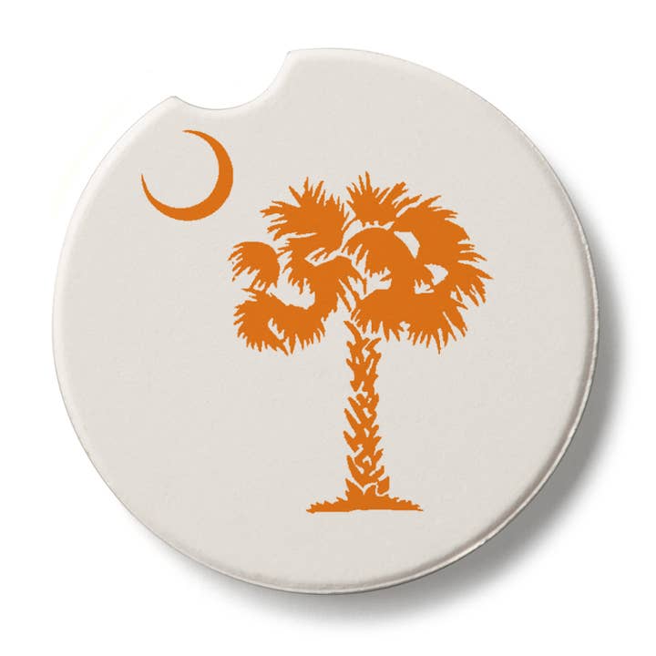Bulk Car Coaster - Palmetto Orange-NO PACKAGING for wholesale by CounterArt/Highland Home/Thirstystone/CoasterStone