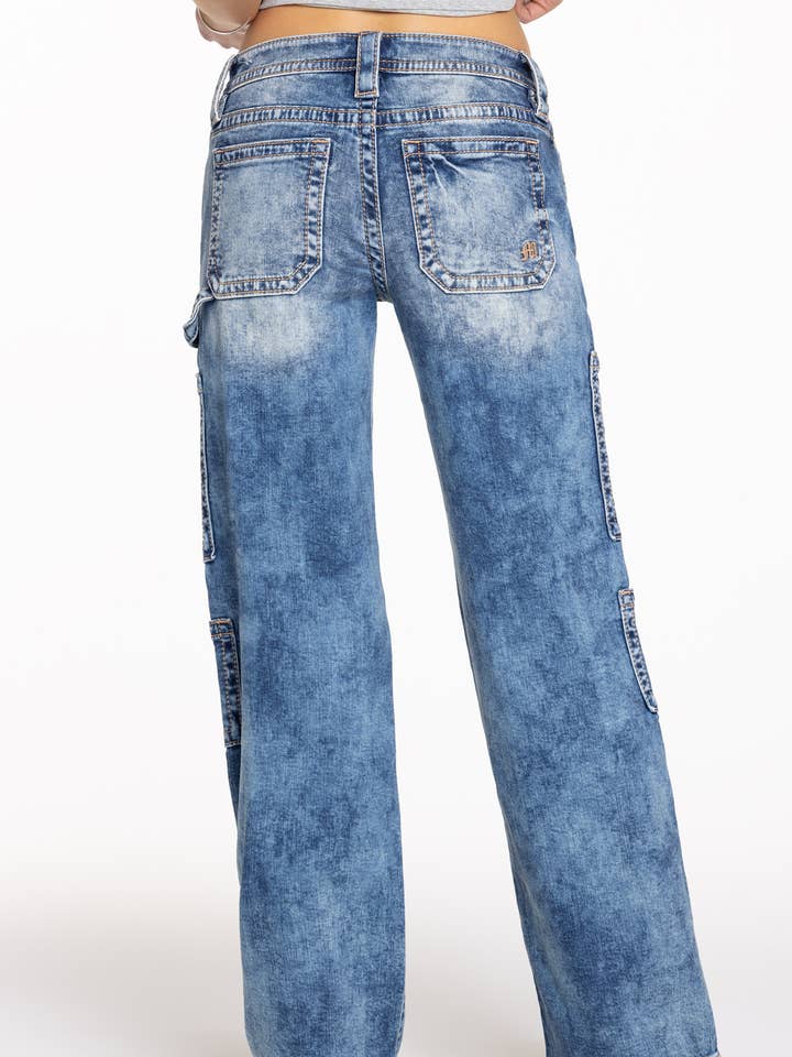 Miss Me - Wholesale Jeans - Women's - M2366YW- MID RISE UTILITY WIDE LEG JEANS0