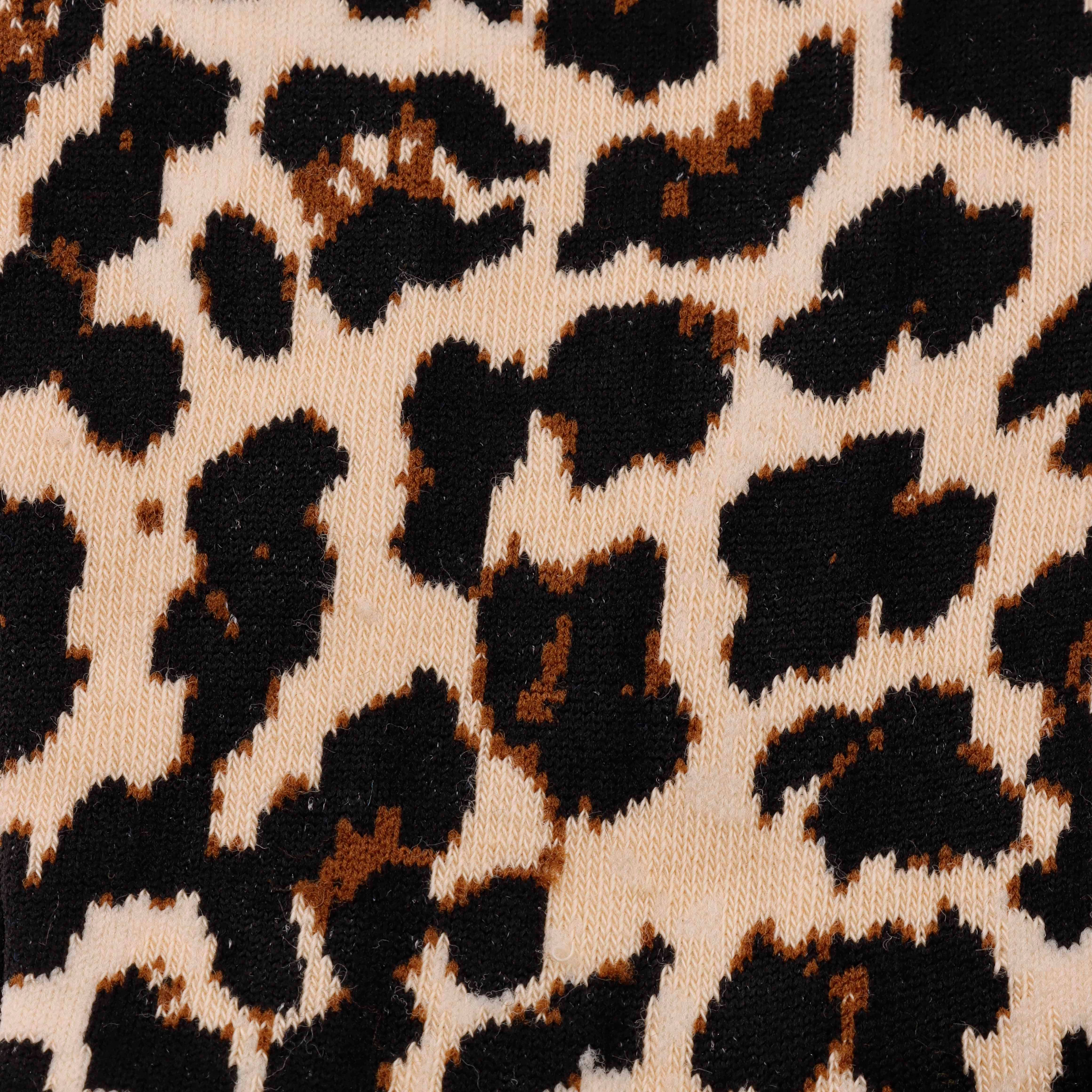 Marc JoJo - Venta al por mayor Calcetines - Mujer - Calcetines de Estampado de Leopardo con Detalles Negros 🐆🖤2